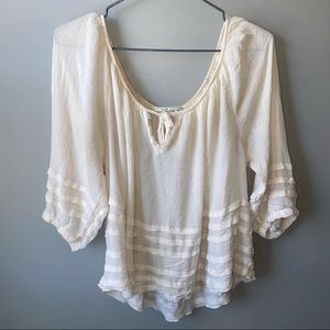 Abercrombie & Fitch cream milkmaid blouse